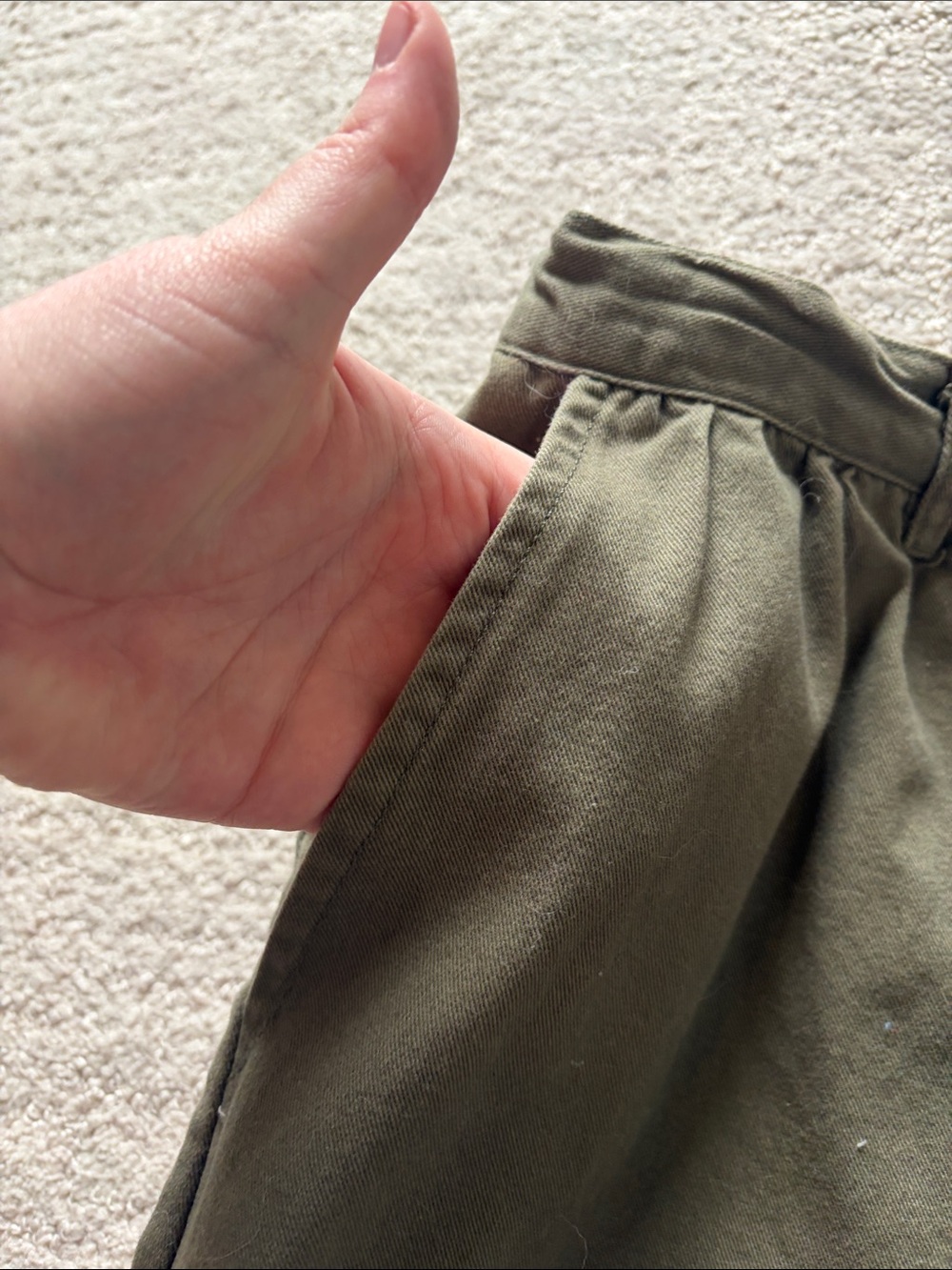 Serengeti Olive Green Cotton Midi Skirt - Picture 2 of 4